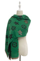 Large Floral Print Reversible Frayed Scarf