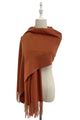 Soft Plain Wool Tassel Blanket Scarf