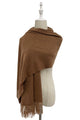 Soft Plain Wool Tassel Blanket Scarf