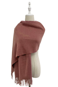 Soft Plain Wool Tassel Blanket Scarf