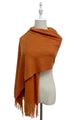 Soft Plain Wool Tassel Blanket Scarf