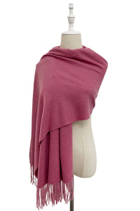 Soft Plain Wool Tassel Blanket Scarf