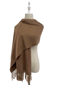 Soft Plain Wool Tassel Blanket Scarf