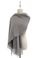 Soft Plain Wool Tassel Blanket Scarf