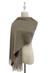 Soft Plain Wool Tassel Blanket Scarf