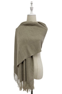 Soft Plain Wool Tassel Blanket Scarf