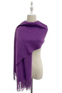 Soft Plain Wool Tassel Blanket Scarf