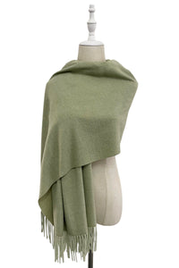 Soft Plain Wool Tassel Blanket Scarf