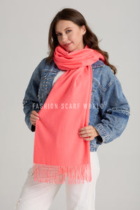 Soft Plain Wool Tassel Blanket Scarf