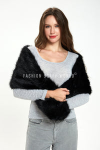 Metallic Faux Fur Shawl