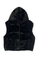 Plain Faux Fur Hooded Gilet Jacket