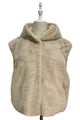 Plain Faux Fur Hooded Gilet Jacket