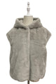 Plain Faux Fur Hooded Gilet Jacket