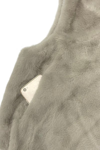 Plain Faux Fur Hooded Gilet Jacket