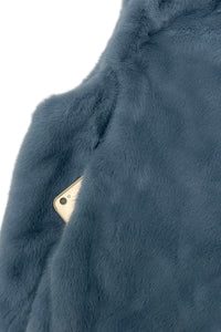 Plain Faux Fur Hooded Gilet Jacket