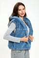 Plain Faux Fur Hooded Gilet Jacket