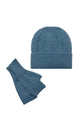 Plain Knitted Wool Hat & Fingerless Gloves Set