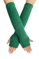 Metallic Thread Knitted Wool Arm Warmer Gloves