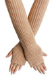 Metallic Thread Knitted Wool Arm Warmer Gloves