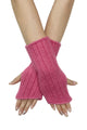 Knitted Metallic Stripe Wool Fingerless Gloves