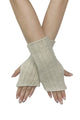 Knitted Metallic Stripe Wool Fingerless Gloves