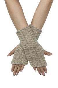 Knitted Metallic Stripe Wool Fingerless Gloves