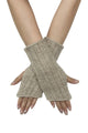 Knitted Metallic Stripe Wool Fingerless Gloves