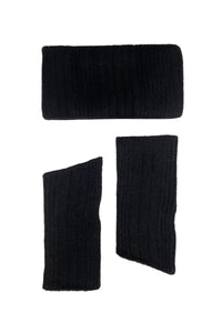 Knitted Metallic Wool Headwarmer & Fingerless Gloves Set