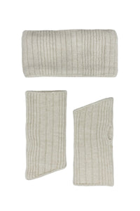 Knitted Metallic Wool Headwarmer & Fingerless Gloves Set