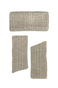 Knitted Metallic Wool Headwarmer & Fingerless Gloves Set