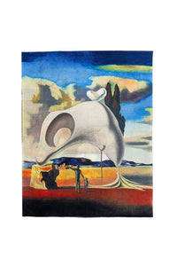 Dali The Persistence Of Memory Art Print Reversible Wool Frayed Scarf