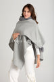 Faux Fur Trim Pull Through Wool Cape