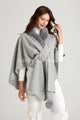 Faux Fur Trim Pull Through Wool Cape