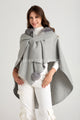 Faux Fur Trim Pull Through Wool Cape