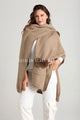 Faux Fur Trim Wool Cape With Pockets