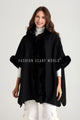 Faux Fur Trim Hooded Wool Jacket