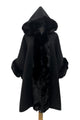 Faux Fur Trim Hooded Wool Jacket