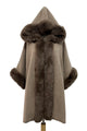 Faux Fur Trim Hooded Wool Jacket