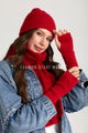 Fluffy Knitted Scarf, Hat & Fingerless Glove Set