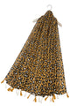 Leopard Print Tassel Scarf