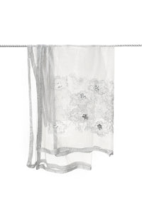 Embroidered Floral Sequin Mesh Occasion Scarf/Shawl