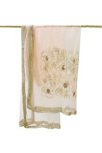 Embroidered Floral Sequin Mesh Occasion Scarf/Shawl