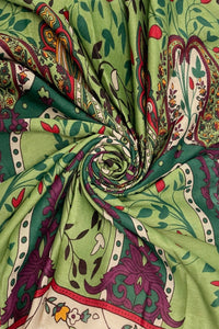 Autumnal Paisley And Leaf Print Frayed Scarf