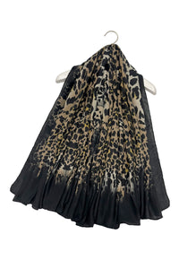 Leopard Print With Border Square Scarf