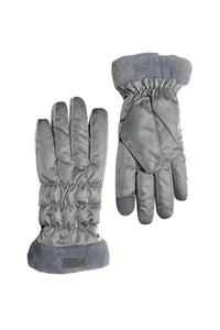 Plain Ruched Faux Fur Trim Gloves