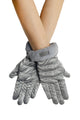 Plain Ruched Faux Fur Trim Gloves