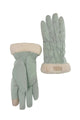 Plain Ruched Faux Fur Trim Gloves