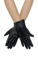 Floral & Star Print Faux Leather Gloves