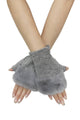 Diamante & Faux Fur Trim Fingerless Gloves