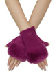 Diamante & Faux Fur Trim Fingerless Gloves